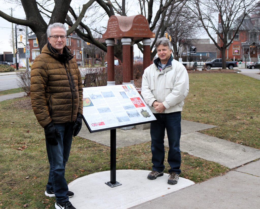 Storyboards in Veterans Park speak of sacrifices made by ordinary Sarnians